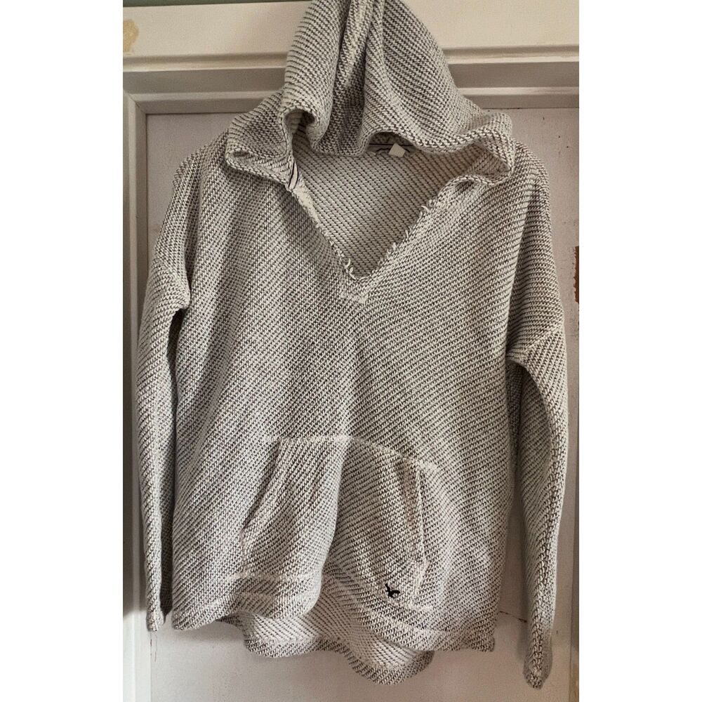 American Eagle Beachy V-Neck Knit Pullover Hoodie Women's Medium